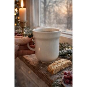 Richard Ginori Italy ECHO WHITE 10 OZ Round Handle Coffee Tea Mug Farmhouse